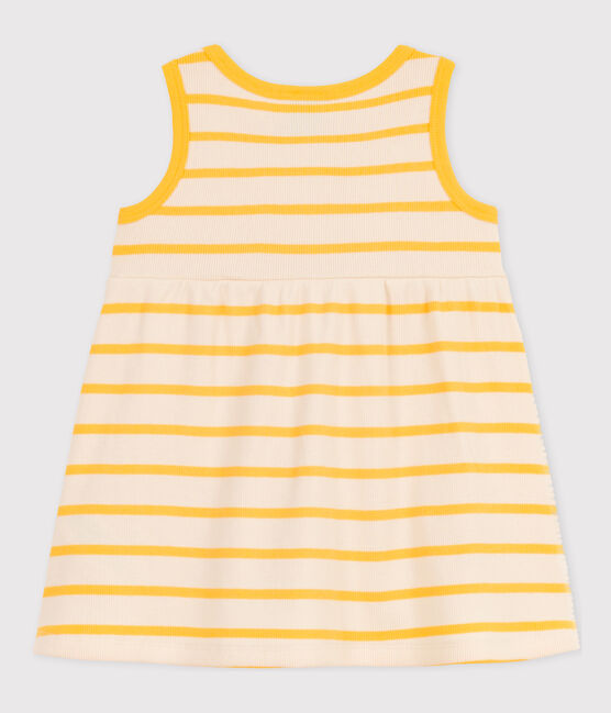 Abito senza maniche bebè in maglia a costine a righe giallo AVALANCHE/bianco DAISY