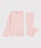 Pigiama bambina fantasia stellata in cotone rosa MINOIS/bianco MARSHMALLOW