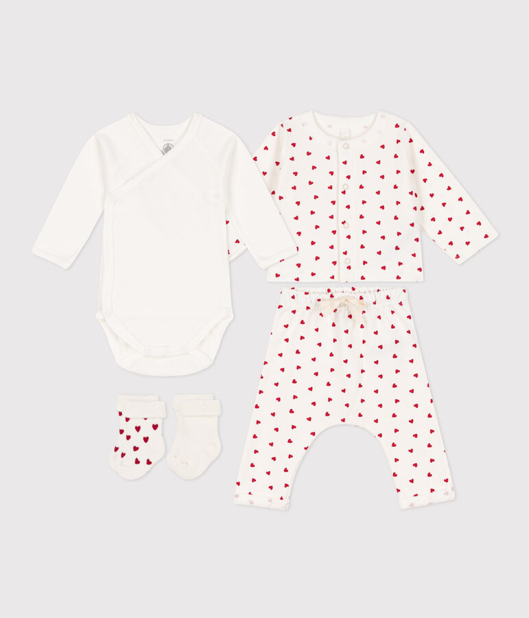 Cofanetto regalo nascita cuoricini multicolore