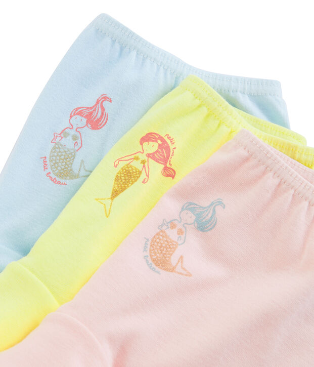Trio shorty bambina multicolore