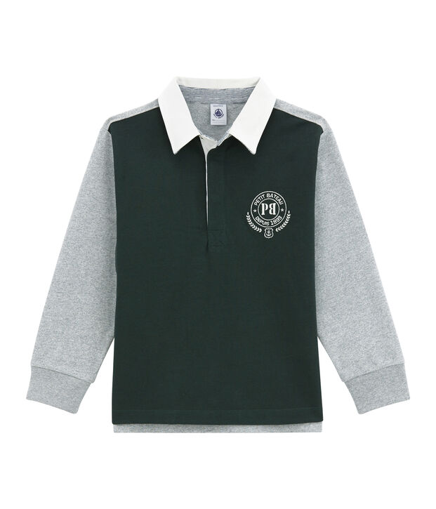 Polo rugby per bambino verde/multicolore