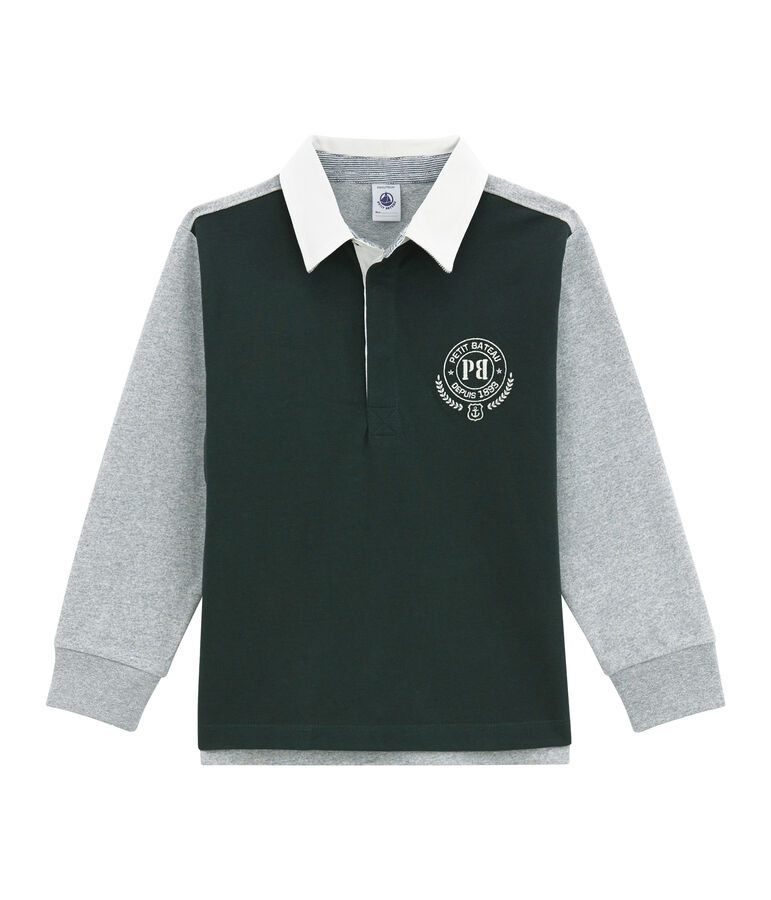 Polo rugby per bambino verde/multicolore