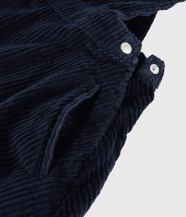 Abito salopette bambina in velluto blu SMOKING