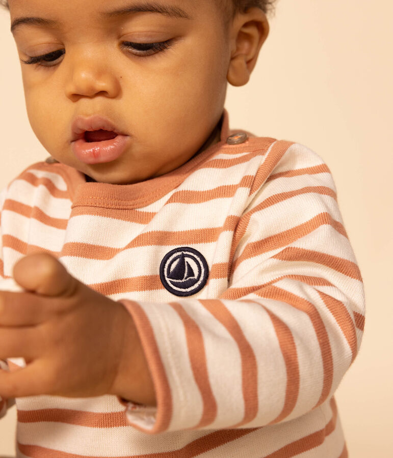 Marini&egrave;re in jersey spesso per beb&egrave; ecru/rosa