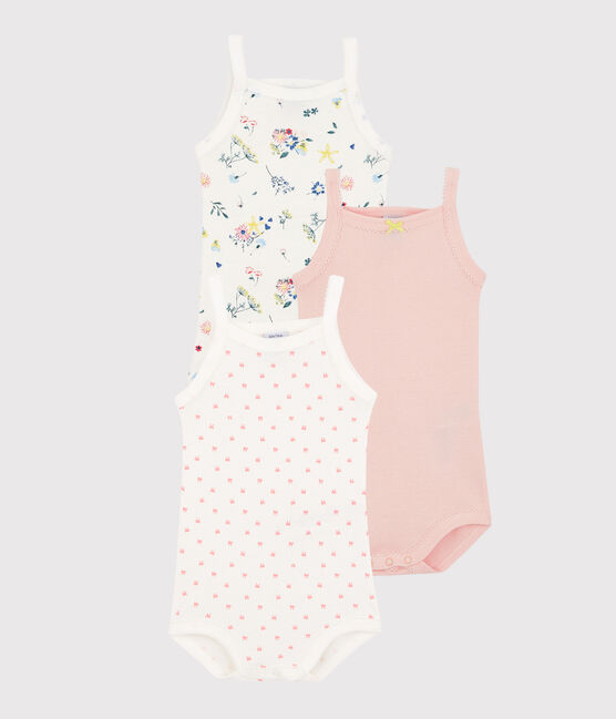 Trio body con spalline bebè femmina variante 1