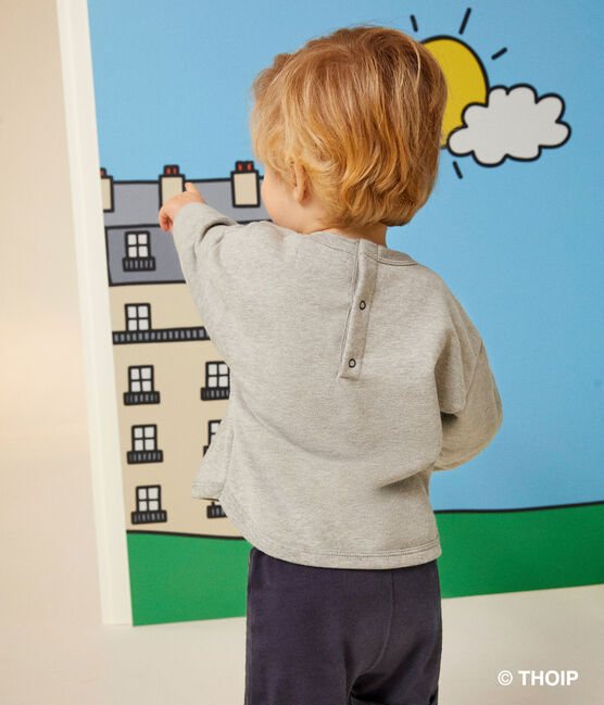 Maglia Monsieur Madame in tessuto felpato neonato grigio CHATON CHINE