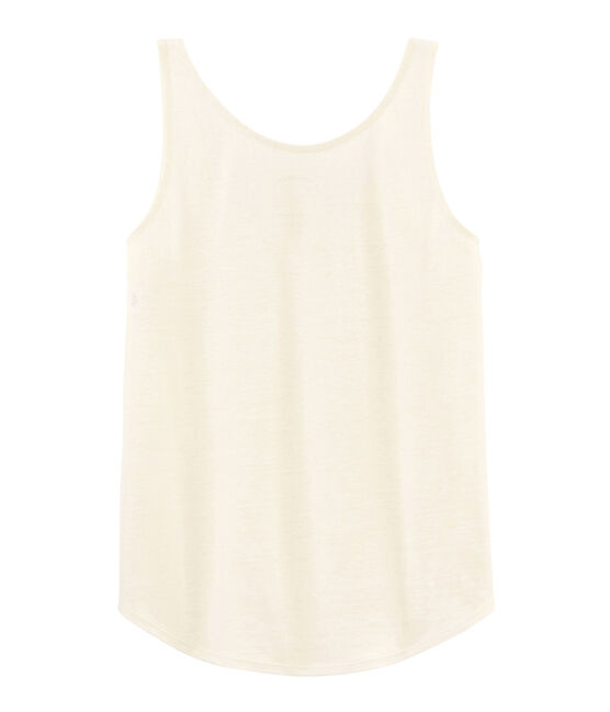 Canottiera in lino donna bianco MARSHMALLOW