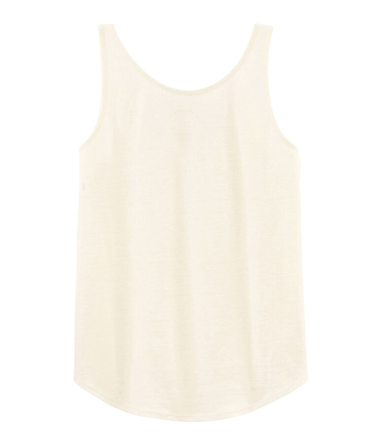 Canottiera in lino donna bianco MARSHMALLOW