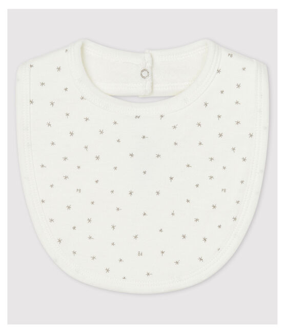 Bavaglino nascita bebè a stelline bianco MARSHMALLOW/grigio GRIS
