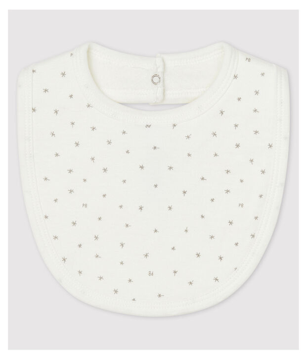Bavaglino nascita beb&egrave; a stelline bianco/grigio