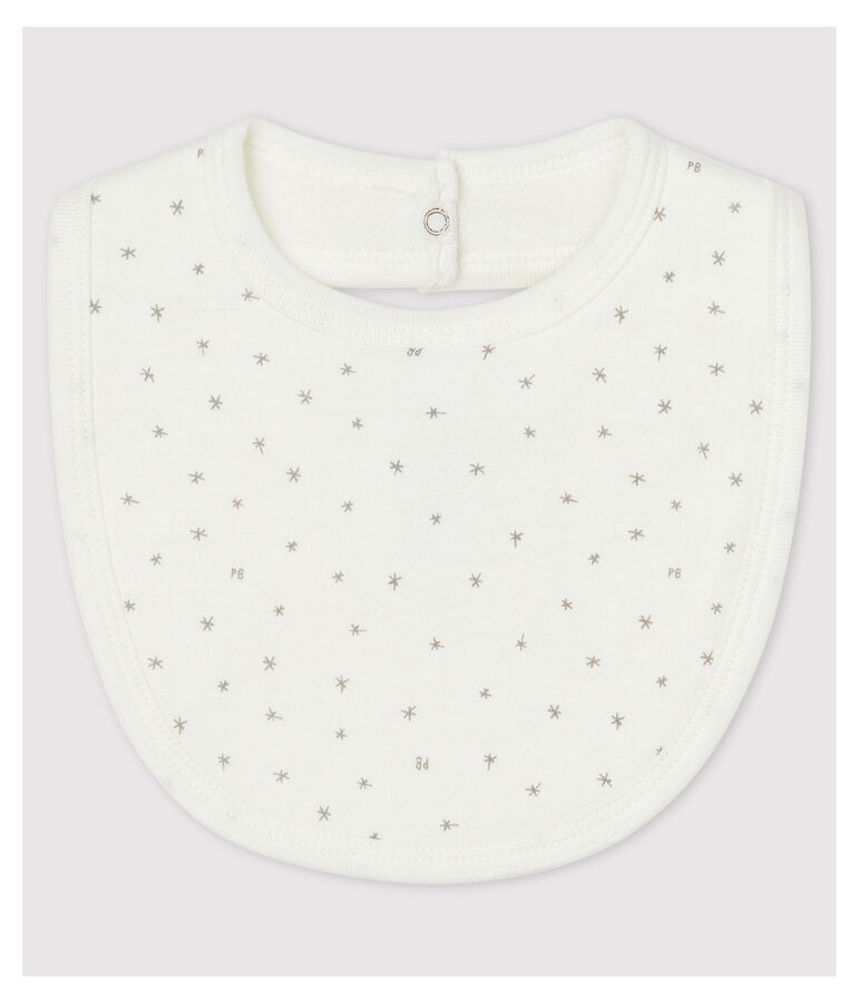 Bavaglino nascita beb&egrave; a stelline bianco MARSHMALLOW/grigio GRIS