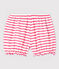 Culotte bloomer a righe in cotone bebè femmina bianco MARSHMALLOW/rosa GEISHA