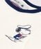 Abito manica corta in cotone bambina blu MEDIEVAL/bianco MARSHMALLOW