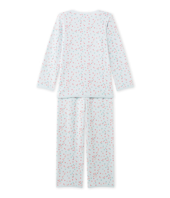 Pigiama per bambina in ciniglia blu BOCAL/bianco MULTICO