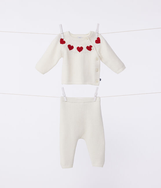 Set di 2 pezzi in maglia neonato rosso MARSHMALLOW/bianco CORRIDA