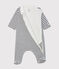 Bodyjama con zip bebè a costine bianco MARSHMALLOW/blu SMOKING