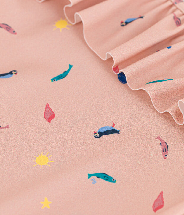 Costume da bagno intero con stampa bambina rosa/multicolore
