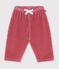 Pantaloni in velluto tinta unita neonato rosa