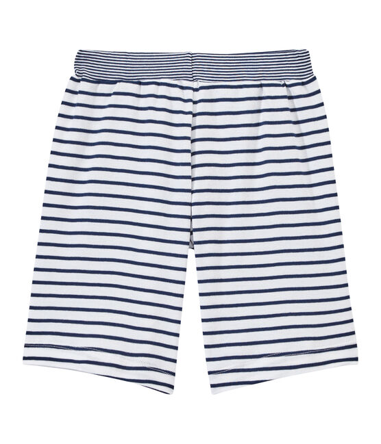 Short bambino rigato bianco ECUME/blu MEDIEVAL