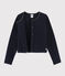Cardigan bambina in lana e cotone blu SMOKING