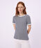 T-shirt a maniche corte in cotone a righe donna blu/bianco
