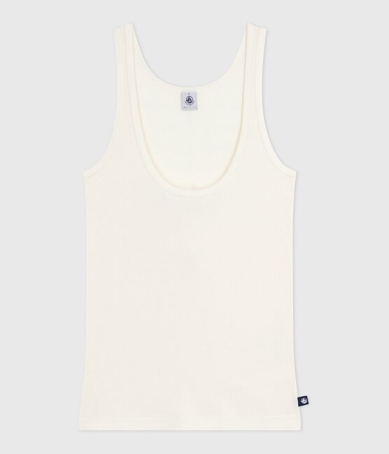 Canotta in misto lana e cotone leggero donna ecru MILK