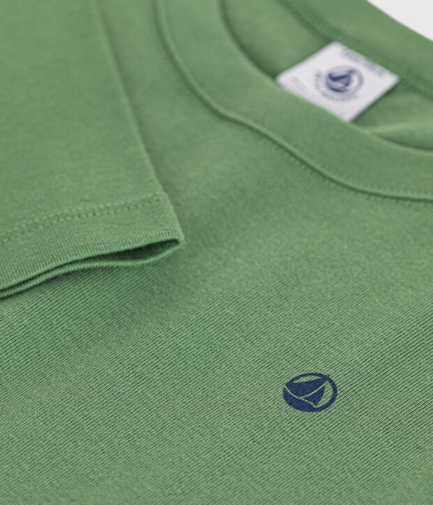 T-shirt a maniche lunghe a costine bambina/bambino verde