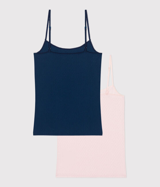 Set di 2 canotte con spalline sottili in cotone donna variante 1