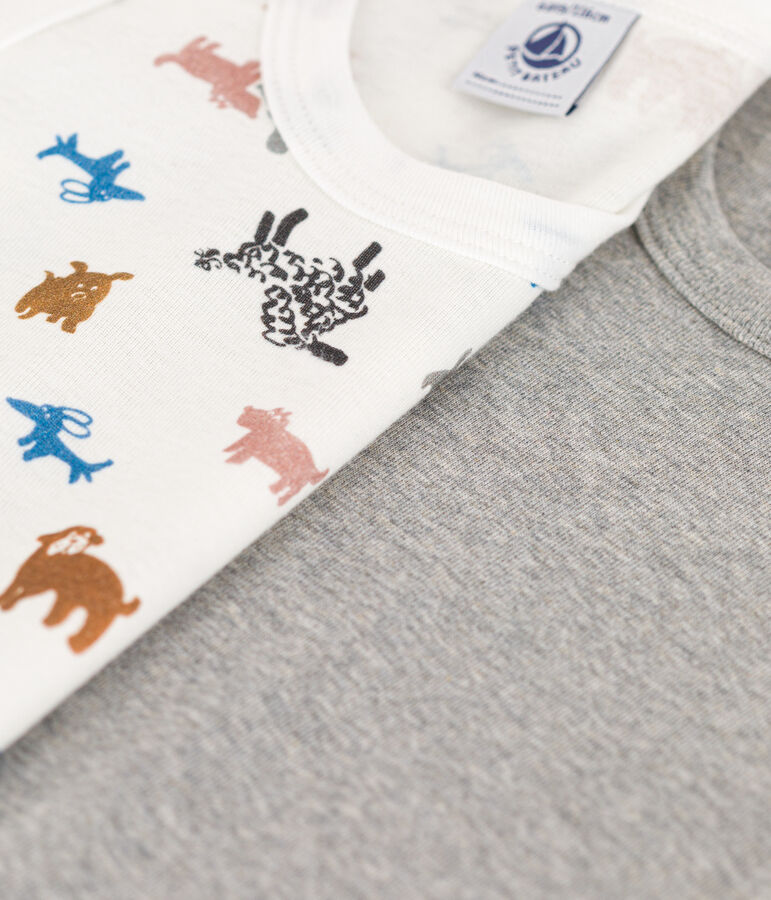 Confezione da 2 canottiere bambino in cotone motivo cane variante 1