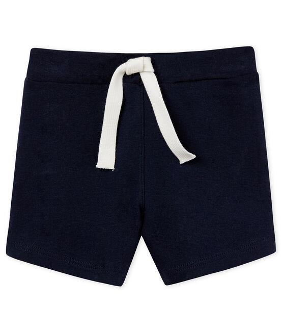 Short bebè maschio a tinta unita blu SMOKING