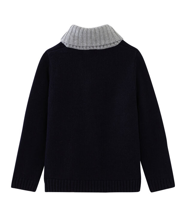 Cardigan tricot bambino grigio/blu/marrone