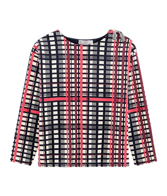 Marinière a scacchi donna beige COQUILLE/bianco MULTICO