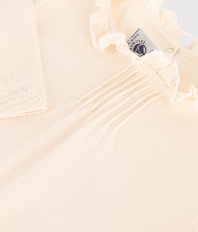 T-shirt maniche lunghe in cotone bambina ecru