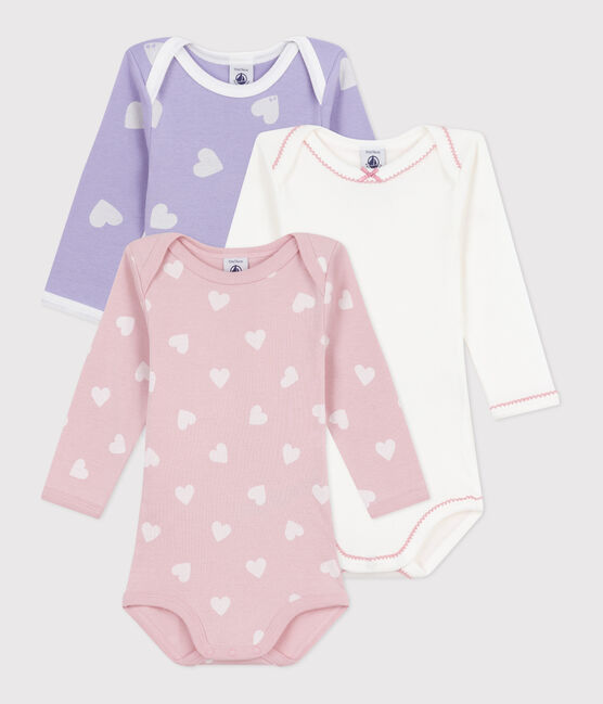 Set di body a maniche lunghe in cotone con stampa a cuori neonato variante 1