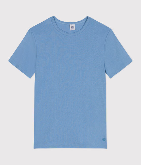 T-shirt donna L'Iconique Cocotte in cotone tinta unita blu ALASKA