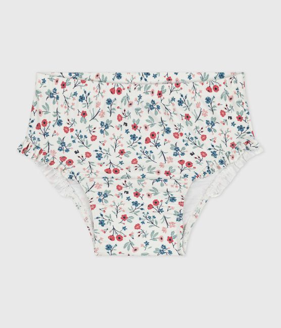 Slip da bagno a volant con stampa a fiori neonato bianco MARSHMALLOW/bianco MULTICO