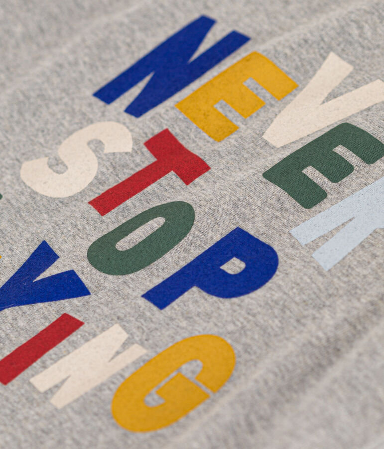 T-shirt stampata in jersey leggero bambino grigio