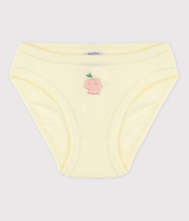 La mutandina in cotone per bambina giallo