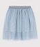 Gonna in tulle tinta unita con paillettes bambina blu CO2/ ARGENT