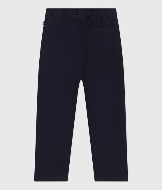 Pantalone bambino in tela di cotone blu SMOKING