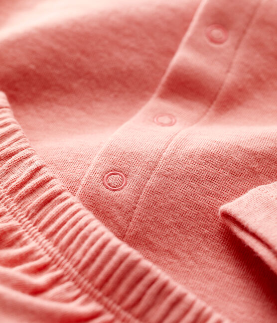 Completo 2 pezzi bebè in tubique biologico rosa PAPAYE