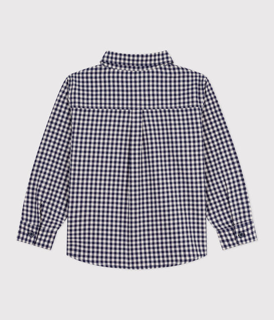Camicia in cotone a quadri bambino blu SOIR/ MILK