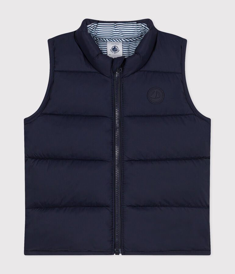 Piumino senza maniche trapuntato beb&egrave; blu SMOKING