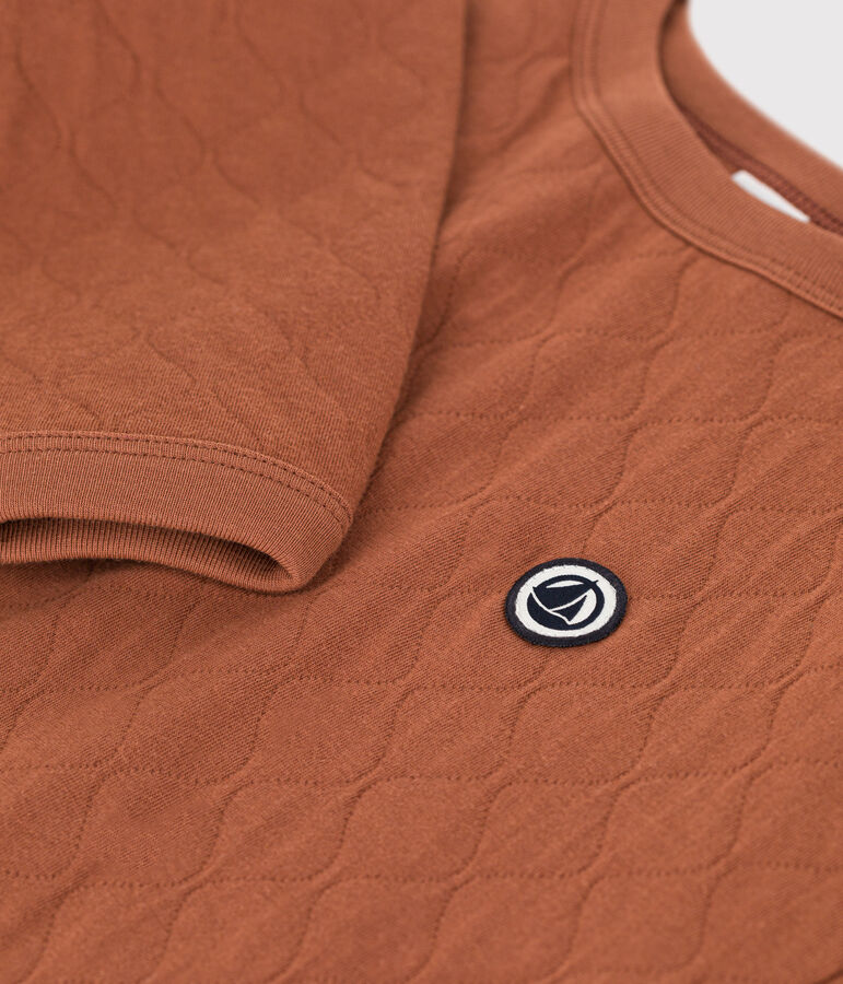 Felpa in tubique trapuntato bambina / bambino marrone