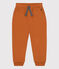 Pantaloni joggers in tessuto felpato bambina / bambino marrone ECUREUIL