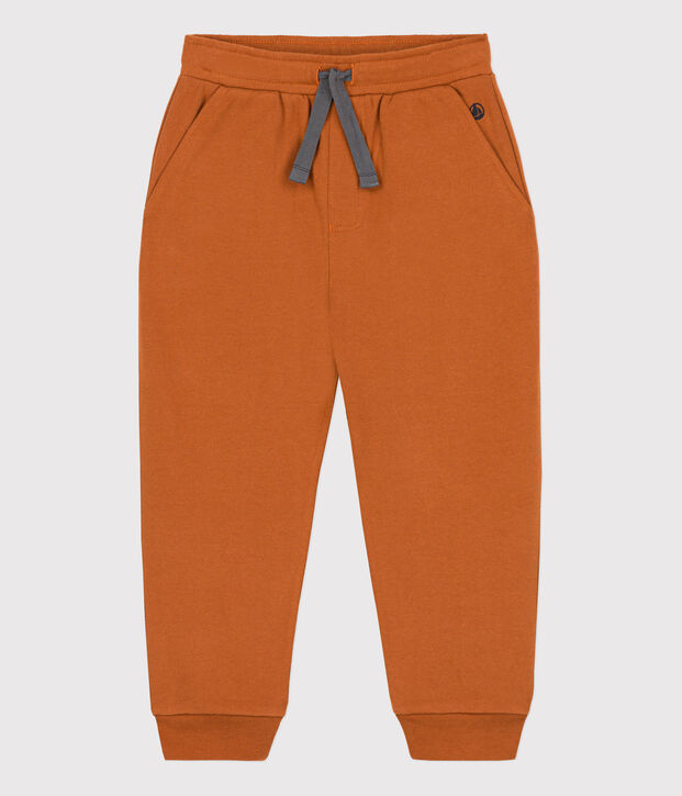 Pantaloni joggers in tessuto felpato bambina / bambino marrone