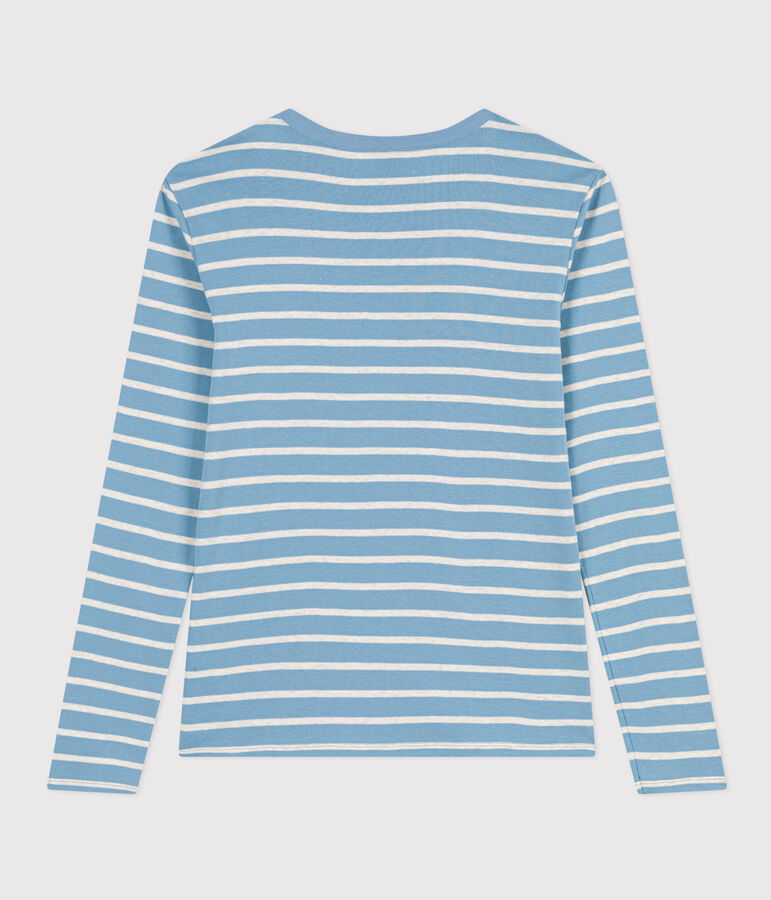 T-shirt L'ICONIQUE girocollo in cotone Donna blu/beige