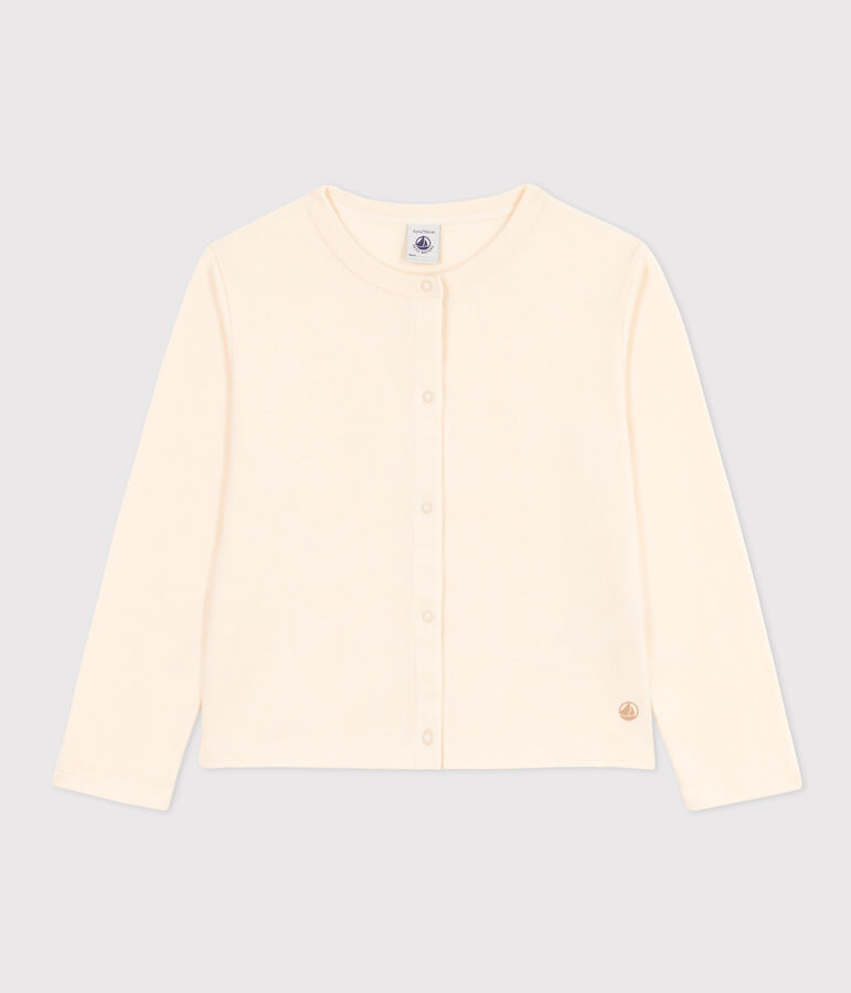 Cardigan in cotone bambina ecru