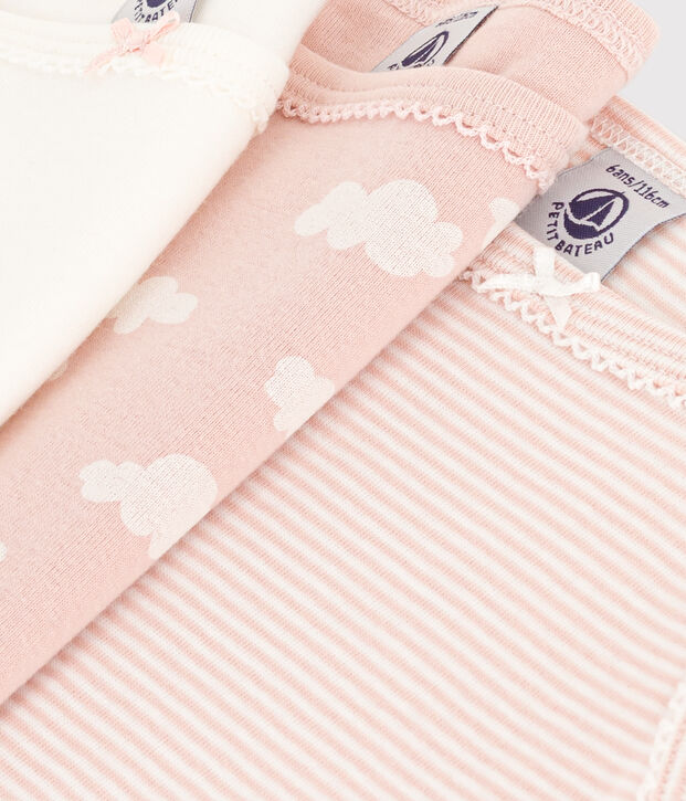Confezione da 3 canottiere con spalline nuvole in cotone bambino multicolore