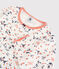 Pigiama bambina fantasia Parigi rosa in cotone biologico bianco MARSHMALLOW/bianco MULTICO